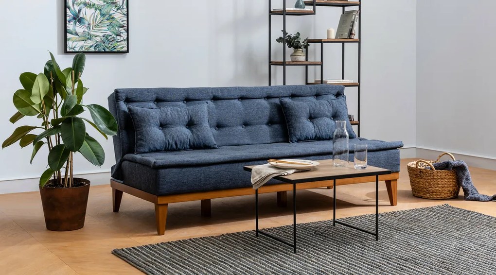 Sofa rozkładana Fuoco ciemnoniebieska