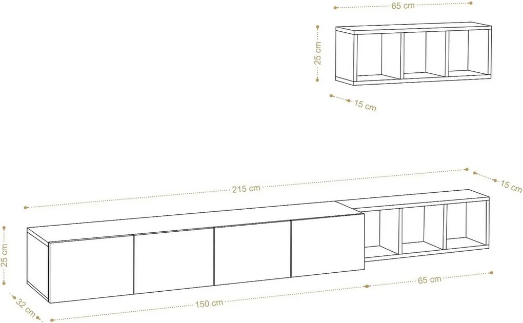 Ściana telewizyjna Pia White and Oak