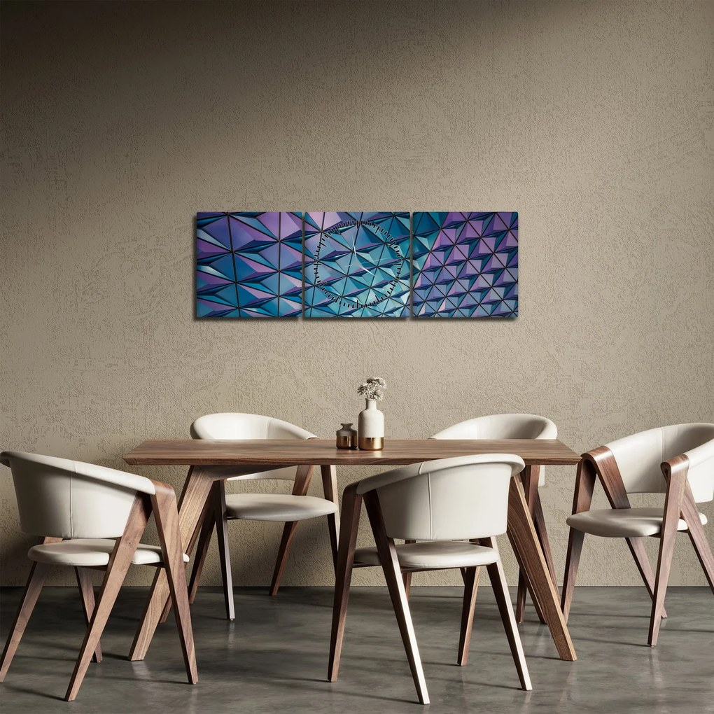 Obraz - struktura koloru (z zegarem) (90x30 cm)
