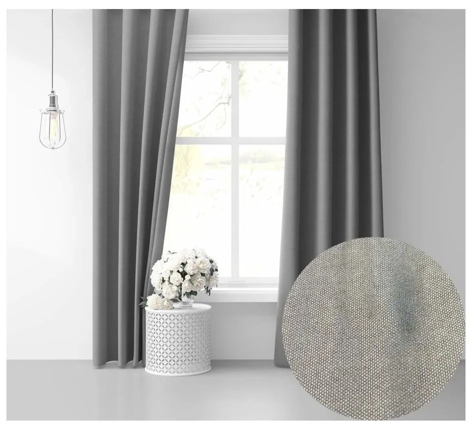 Szara zasłona półzaciemniająca 250x100 cm – Mila Home