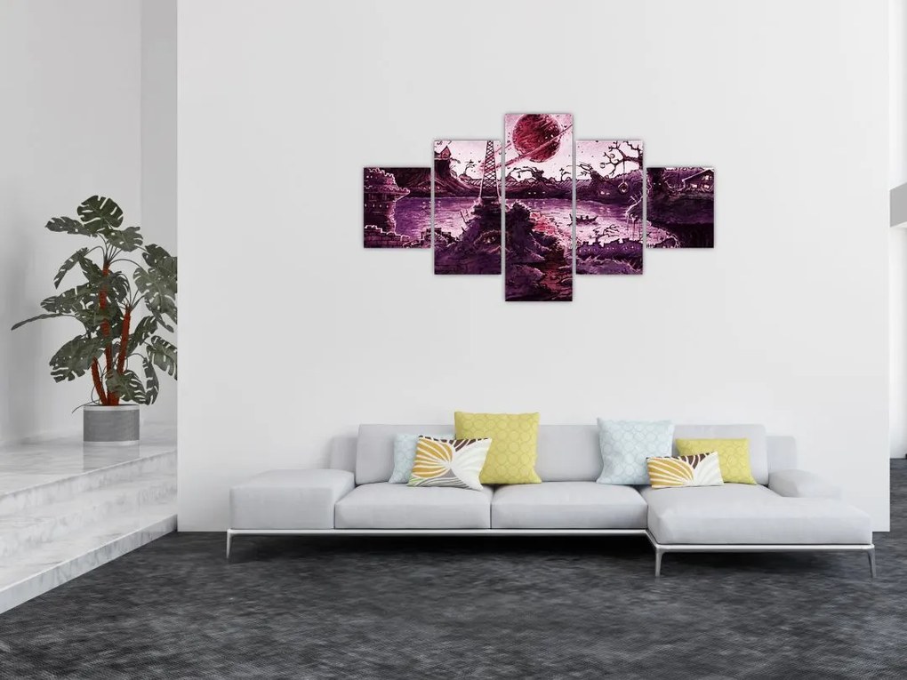 Obraz - Zaczarowana wioska (125x70 cm)