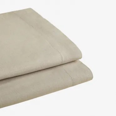 Prześcieradło Z Lnu 160g/m² Sorana Kremowa Semoline & Łóżko 135/140cm (210 X 280 Cm) - Sklum