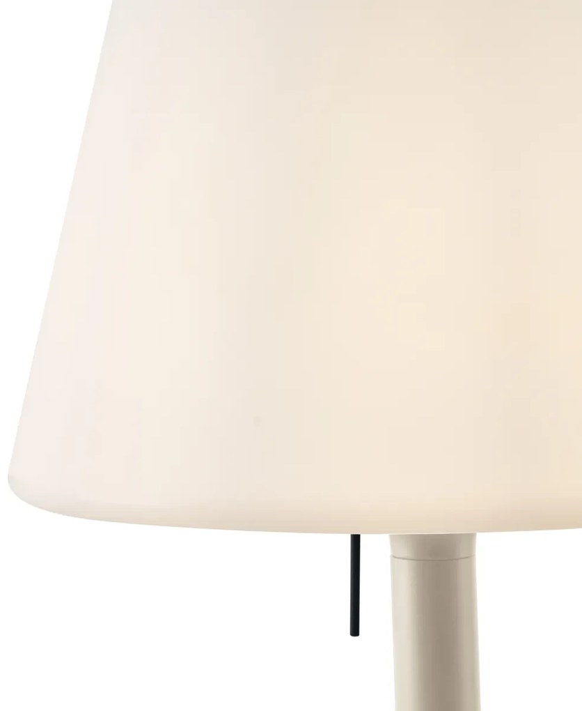 Zewnetrzna Nowoczesna lampa podłogowa zewnętrzna beżowa z białym kloszem IP44 - Big Virginia Nowoczesny Oswietlenie zewnetrzne
