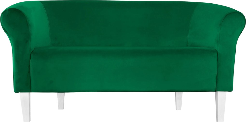 Sofa Milo tkanina Welur wygodna sofa tapicerowana do salonu i poczekalni : Kolor nogi - Biała, Kolor tkaniny - VELVET - MG25, Typ tkaniny - Velvet, Wysokość nogi - 20 cm