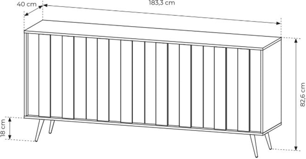 Komoda Flaro 183 cm z oświetleniem - dąb dunin