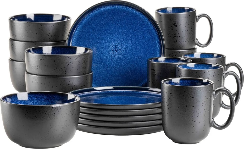 Mäser Zestaw naczyń śniadaniowych 18 szt. NIARA – niebieski