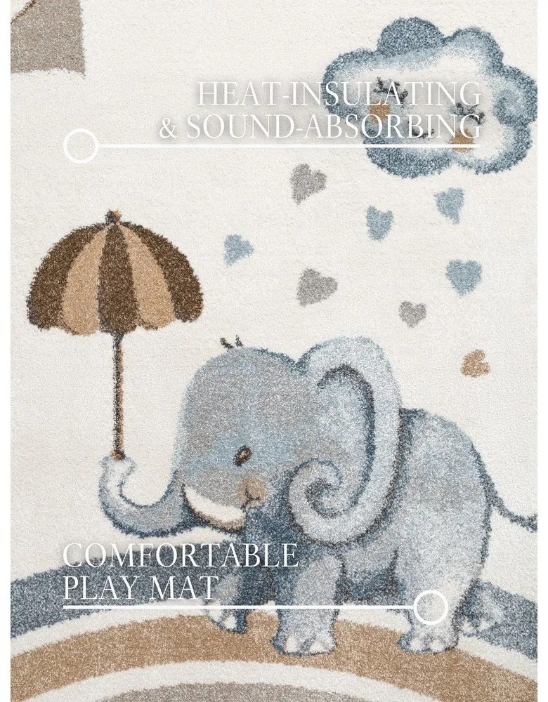 Kremowy dywan dziecięcy 160x230 cm Walk like an Elephant Rainy Party – Villeroy&Boch