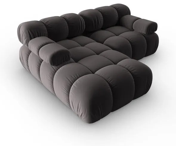 Ciemnoszara aksamitna sofa 191 cm Bellis – Micadoni Home