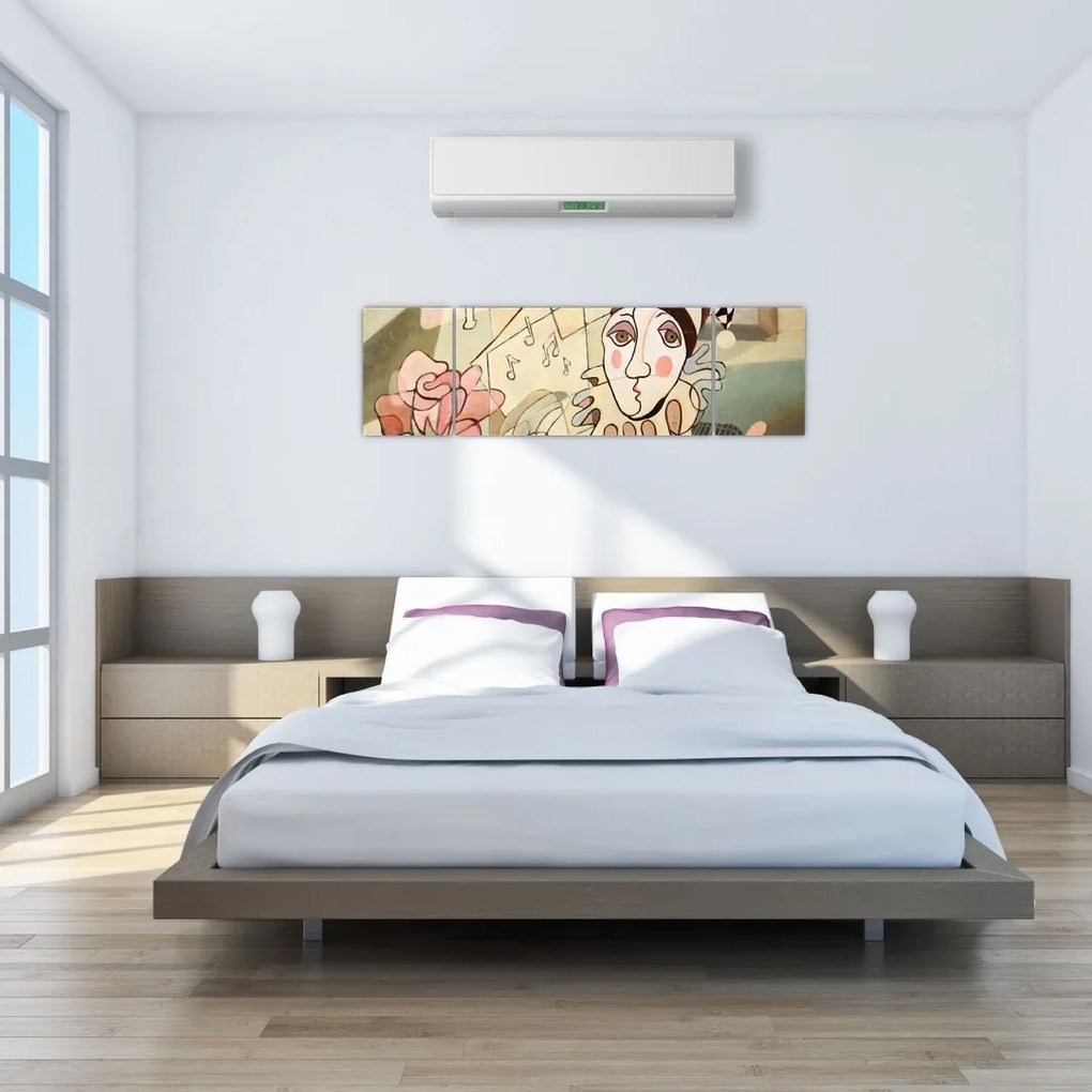 Obraz - Kubizm - harlequin and rose (170x50 cm)