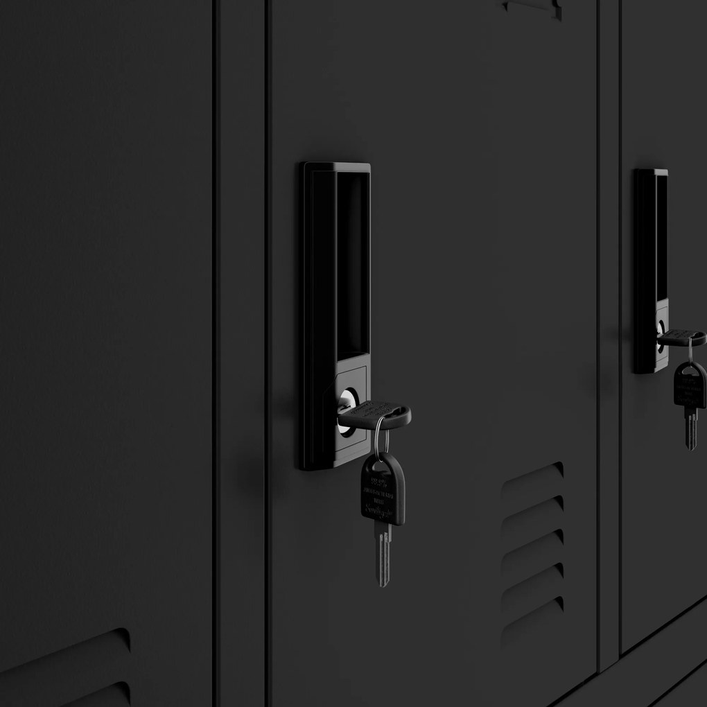 Szafka skrytkowa socjalna BHP metalowa MARCIN, 900 x 1850 x 400 mm, czarna