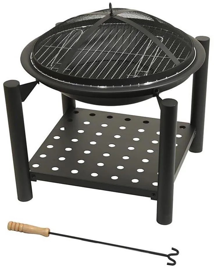 Przenośne palenisko na drewno z rusztem 48 cm