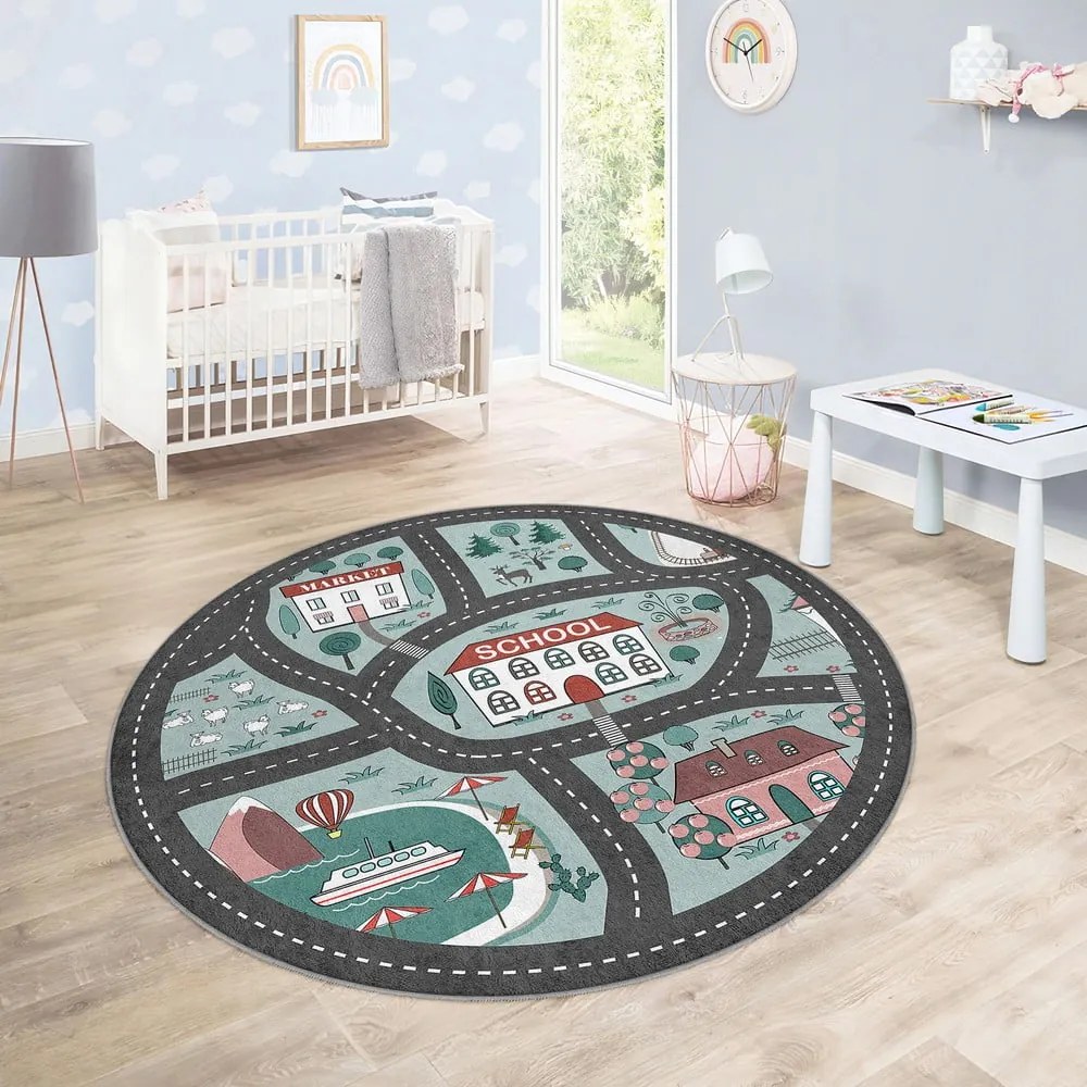 Dziecięcy dywan do zabawy odpowiedni do prania ø100 cm Happy Neighbourhood – Mila Home