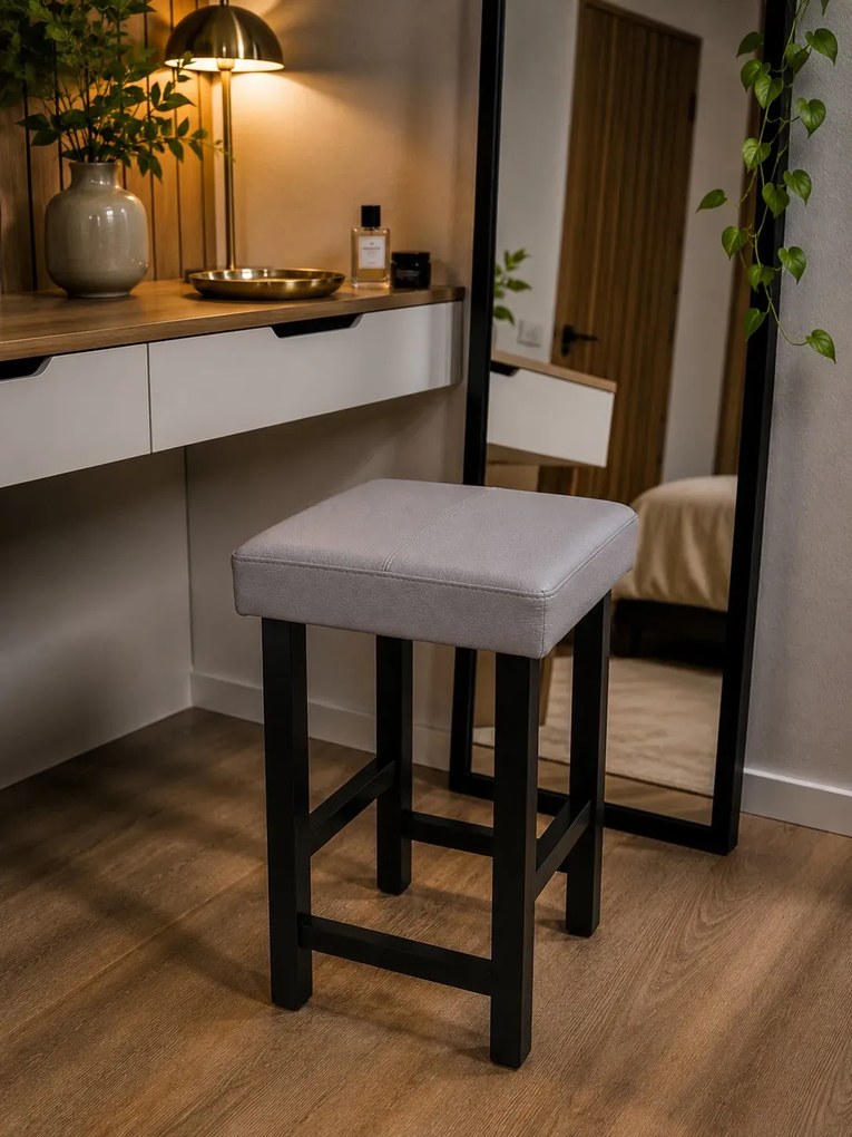 Taboret Klasyk 45cm Stołek Loft Eko-skóra D22