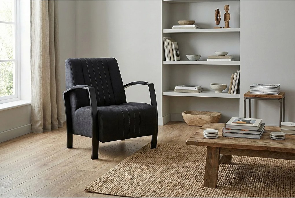 Nowoczesny fotel Looft w kolorze czarnym-ponadczasowy styl