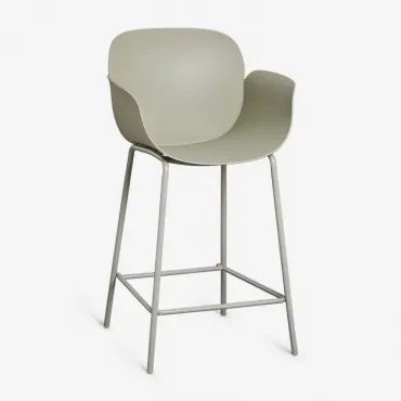 Zestaw 2 Wysokich Stołków Z Polipropylenu I Stali Lynette ↑65 Cm & Bamboo Green - Sklum