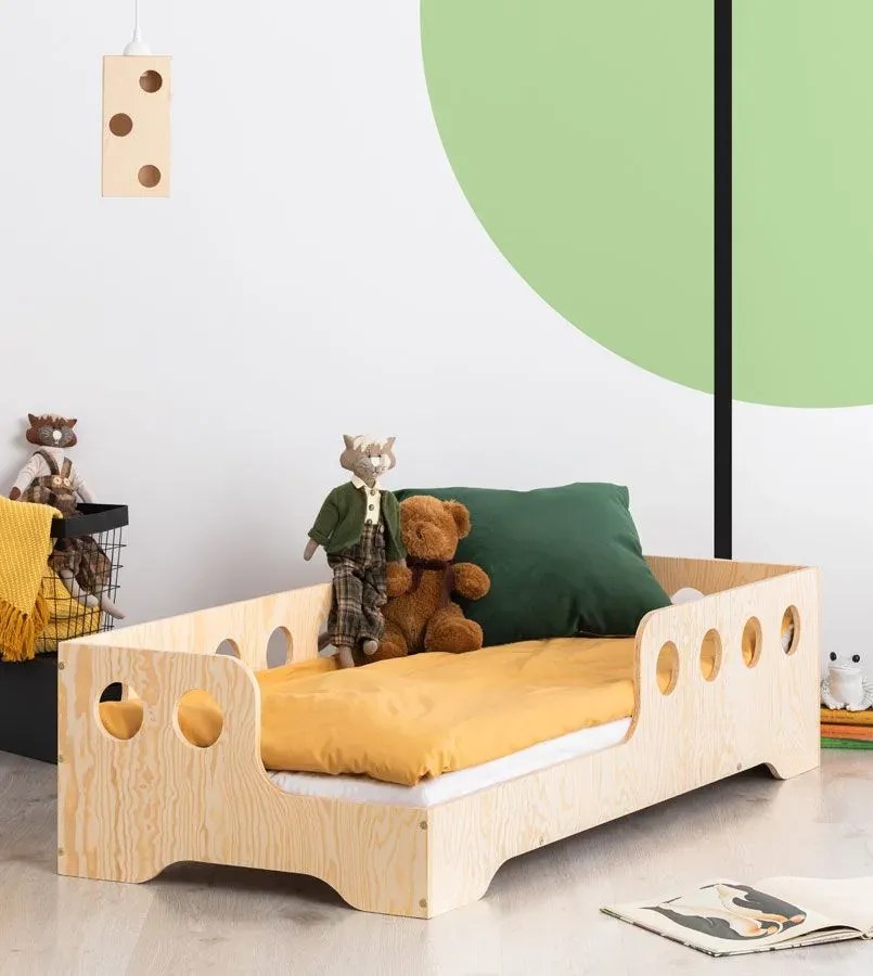 Lewostronne łóżko drewniane dziecięce 16 rozmiarów F0-G95