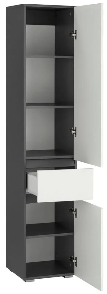 Biała wysoka wąska szafka łazienkowa 38x180 cm Wisla – Støraa