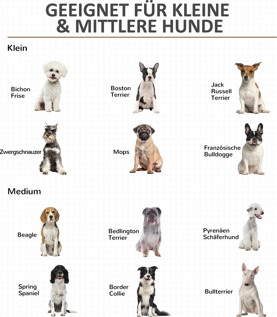 PawHut Drewniana klatka dla psa Biało-szara 86x60x70cm Elegancka i bezpieczna | Aosom PL