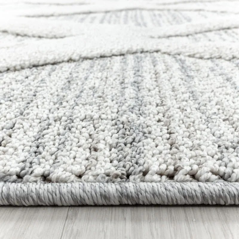 Dywan nowoczesny Pisa 3D Romby szaro-kremowy 120 cm x 120 cm koło