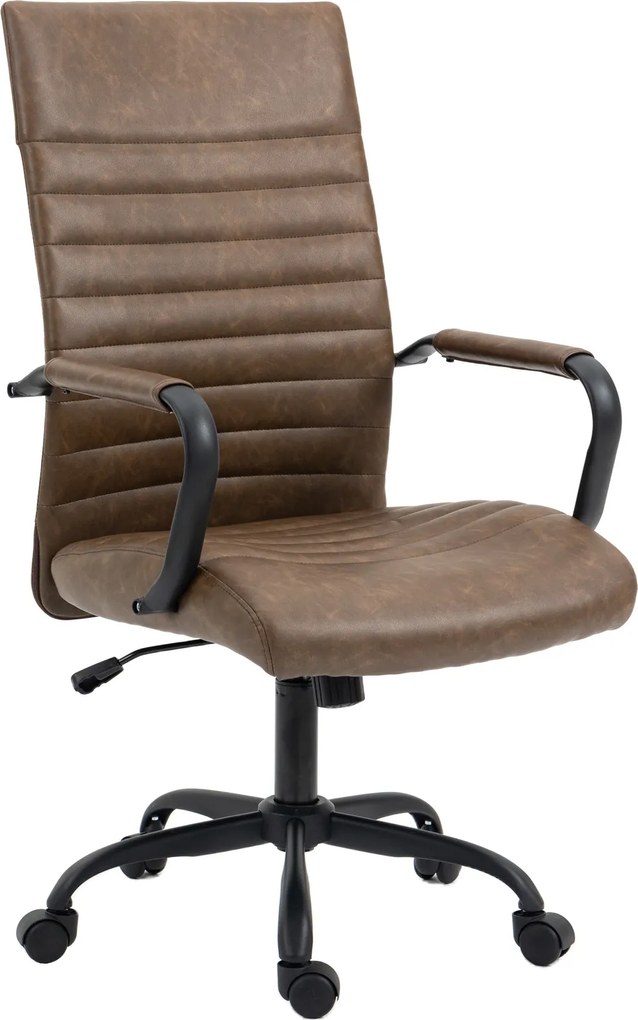 Fotel biurowy, obrotowy Hexon, brązowa ekoskóra