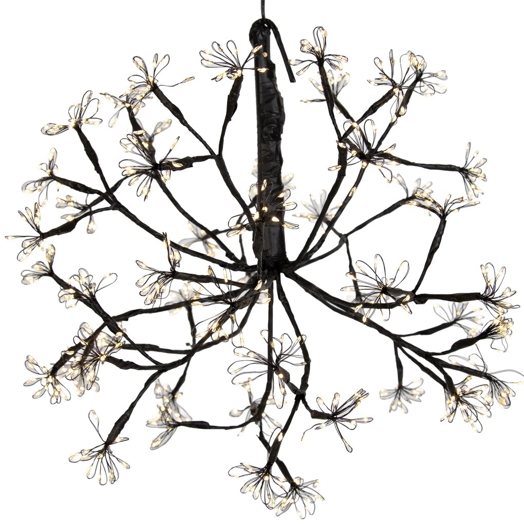 Świąteczna lampa wisząca kula czarna 40 cm z LED i timerem IP44 - Nobu