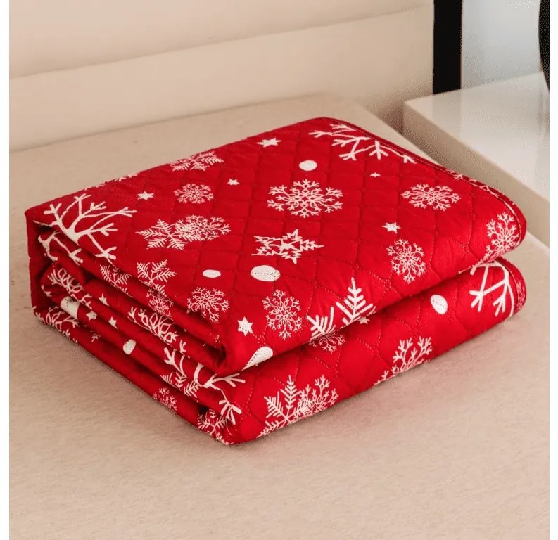 Narzuta na łóżko SNOWFALL, czerwona Rozmiar: 220 x 240 cm