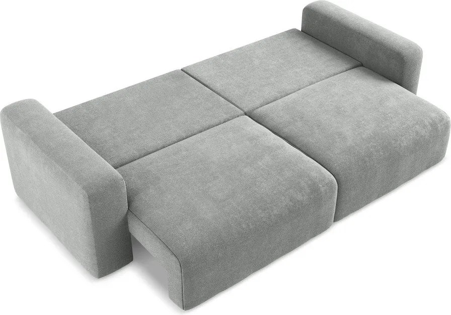Szara rozkładana sofa ze schowkiem z tkaniny szenilowej 252 cm Kona – Makamii
