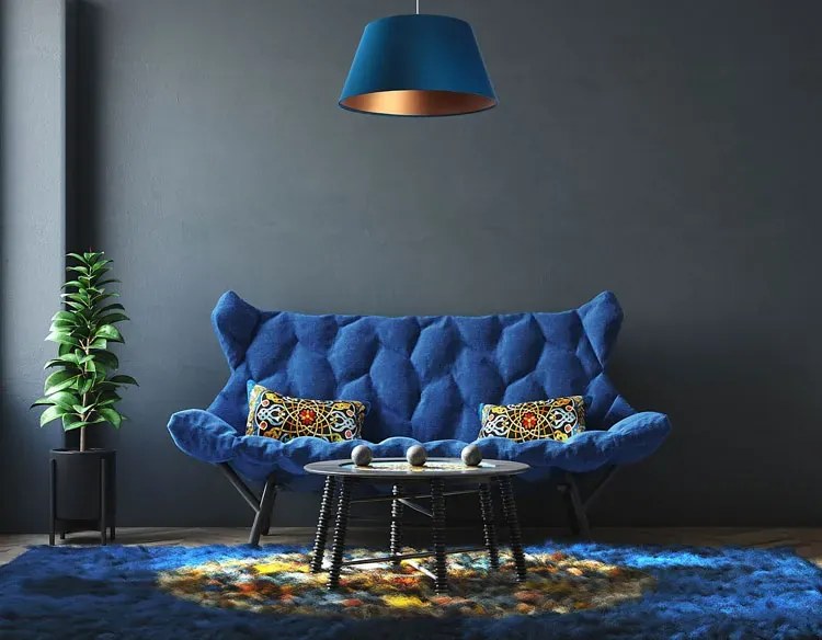 Granatowa lampa wisząca dzwon glamour - 4X S406 C3-Z46