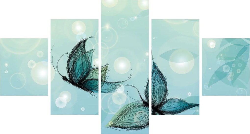 Obraz - Niebieskie motyle (125x70 cm)