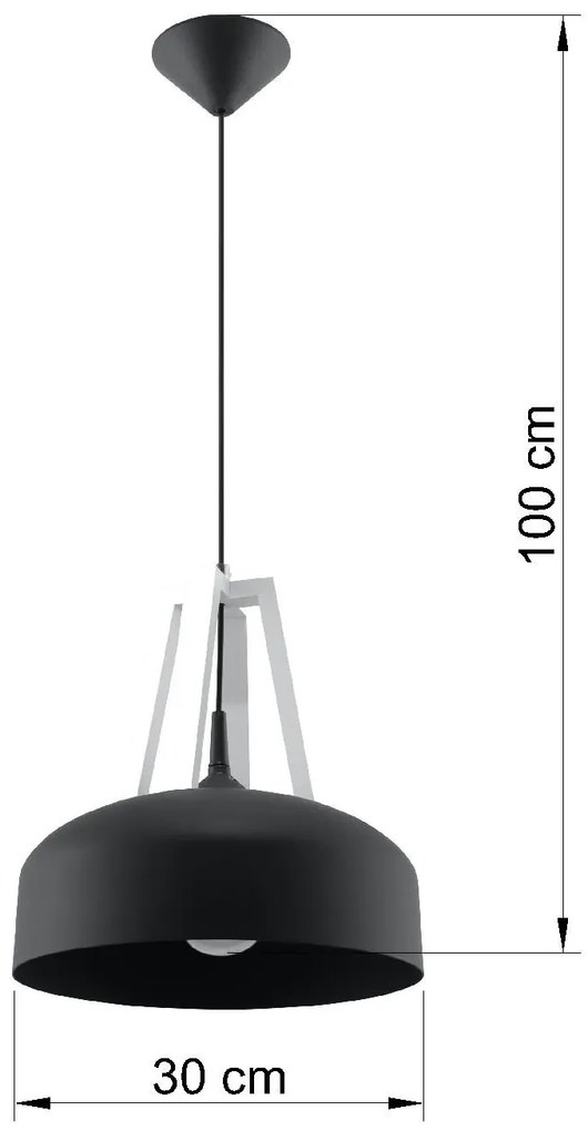 Czarna drewniana lampa wisząca loft - EX516 E1-P08