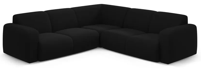 Czarny narożnik z materiału bouclé (strona zmienna/w kształcie litery L) Molino – Micadoni Home
