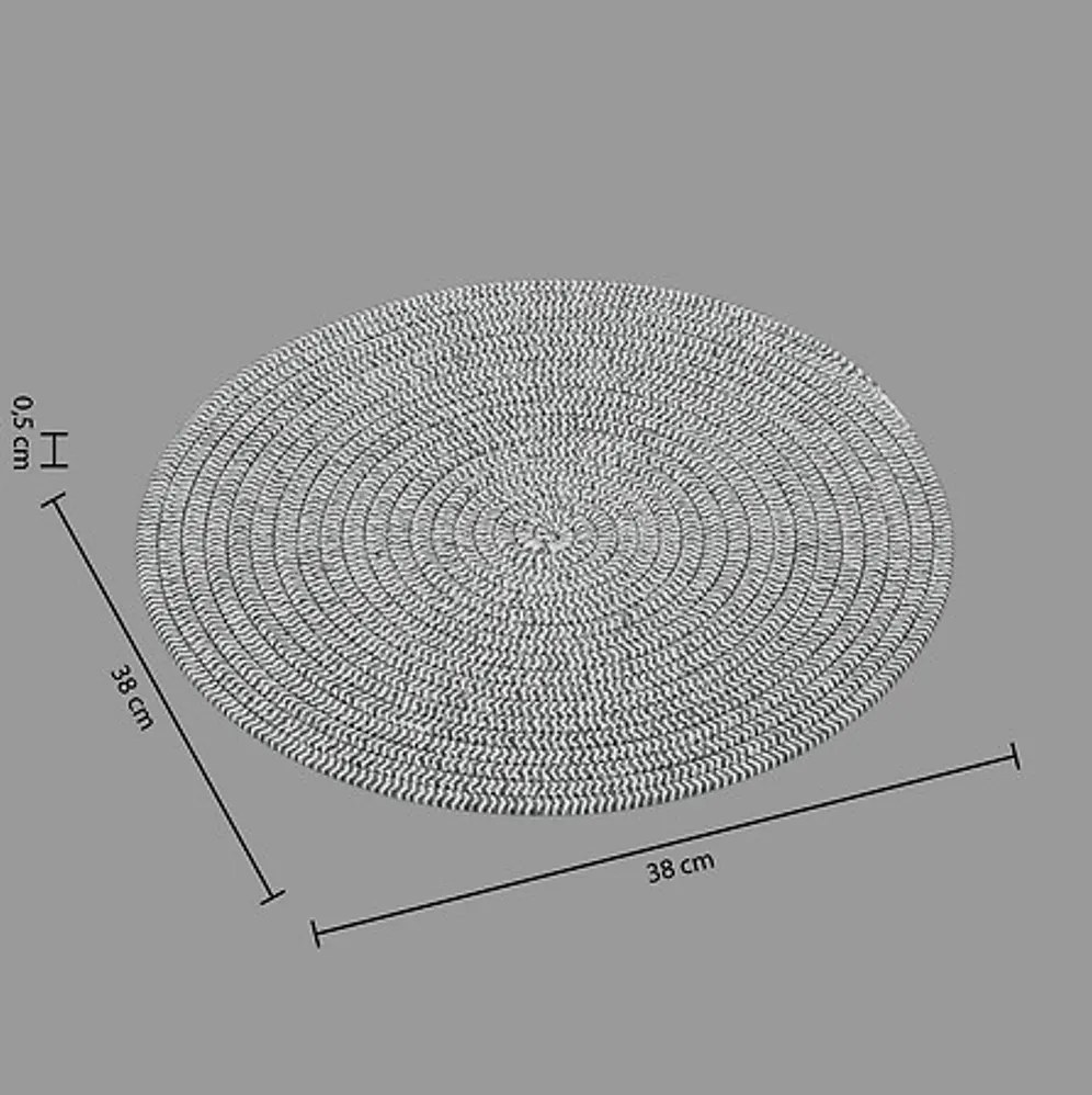 Okrągła podkładka na stół COTTON SPIRAL Ø 38 cm szara