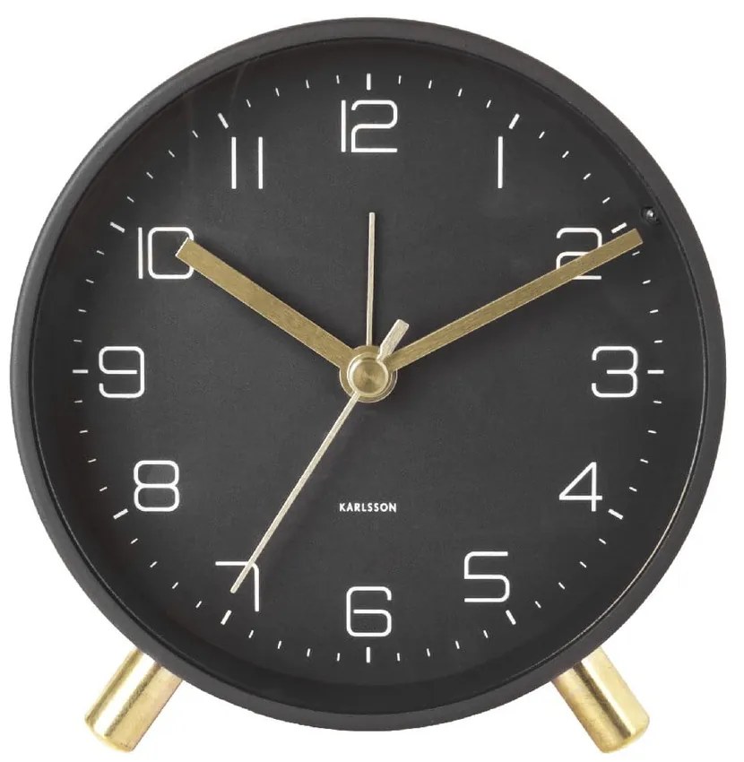 Czarny budzik Karlsson Lofty, ø 11 cm