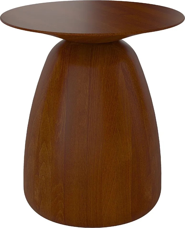 Stolik drewniany różne kolory Kayani Baobab 34, śr. 32,5 cm, orzech