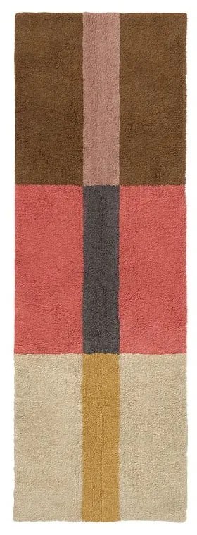Wełniany chodnik tkany ręcznie 80x230 cm Chroma Spiced Coral – Lorena Canals