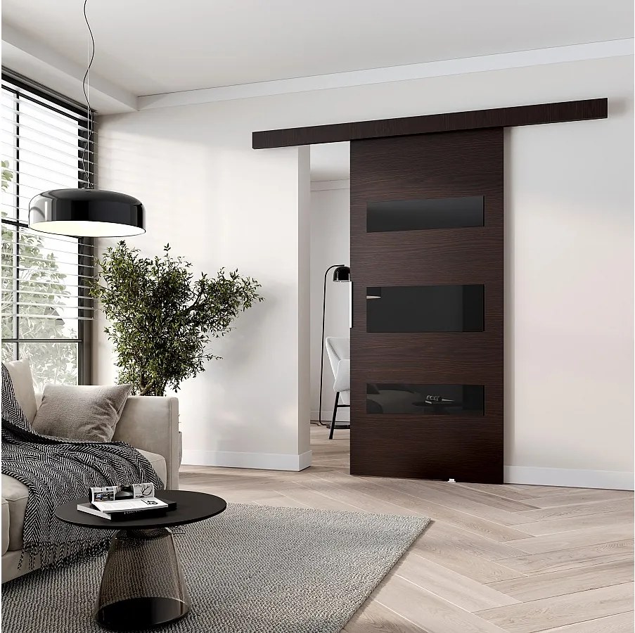 MINIO go for it, Drzwi przesuwne wewnętrzne CLEAN D 76 cm  w kolorze wenge