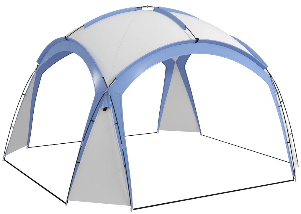Outsunny Event Shelter 3,5 x 3,5m Pawilon z Hakiem Wodoodporny Zimowy Ogród Pawilon Jasnoniebieski