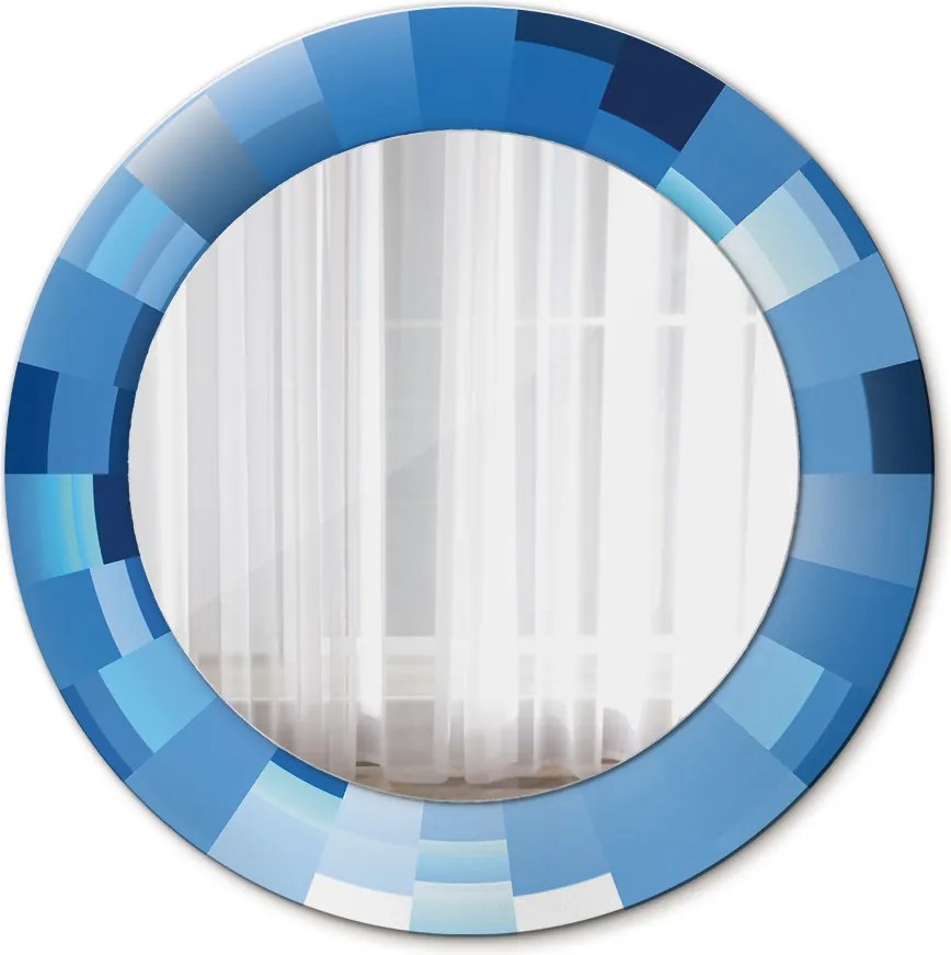 Lustro dekoracyjne okrągłe Niebieski abstrakcyjny