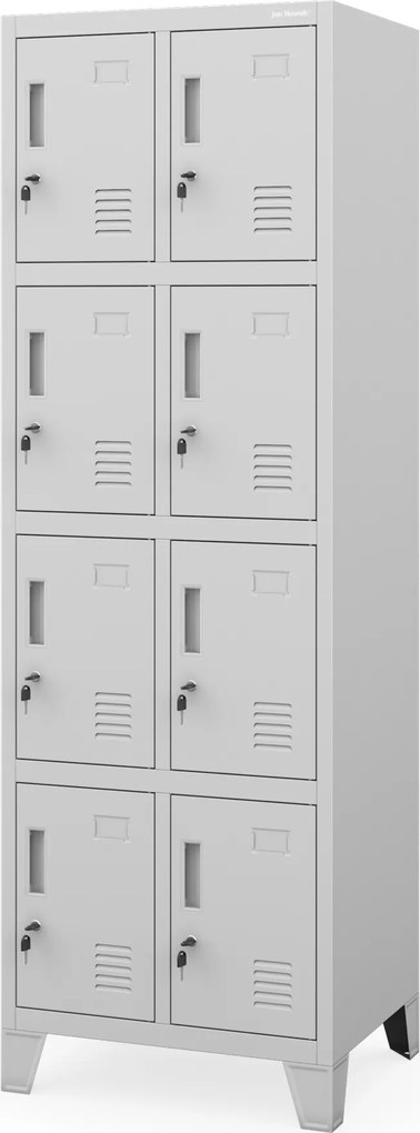 Szafa skrytkowa socjalna BHP szara podwójna: ROBERT 2 Plus