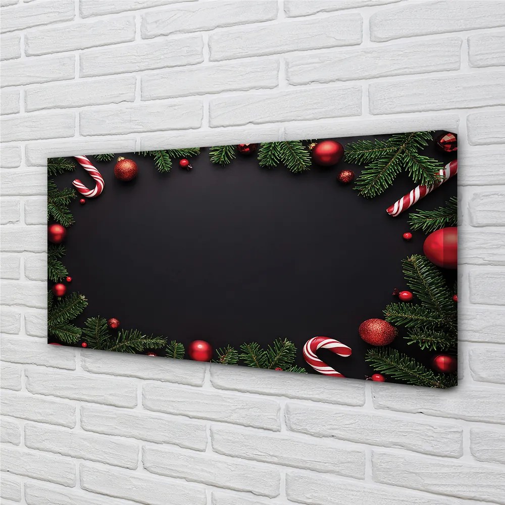 Zdjęcie na płótnie Gałązki, Bombki i Lizaki