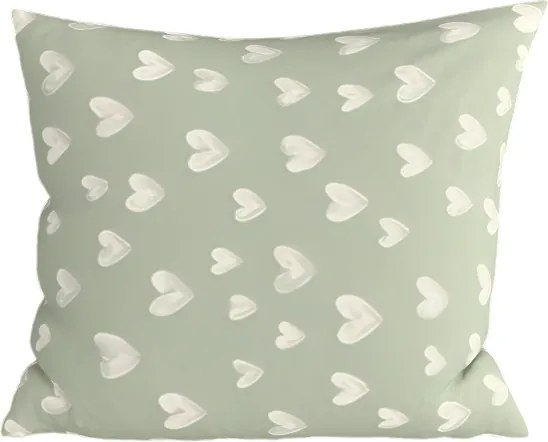 Poszewka na poduszkę z mikrofibry STARS HEARTS 45x45 cm, zielony