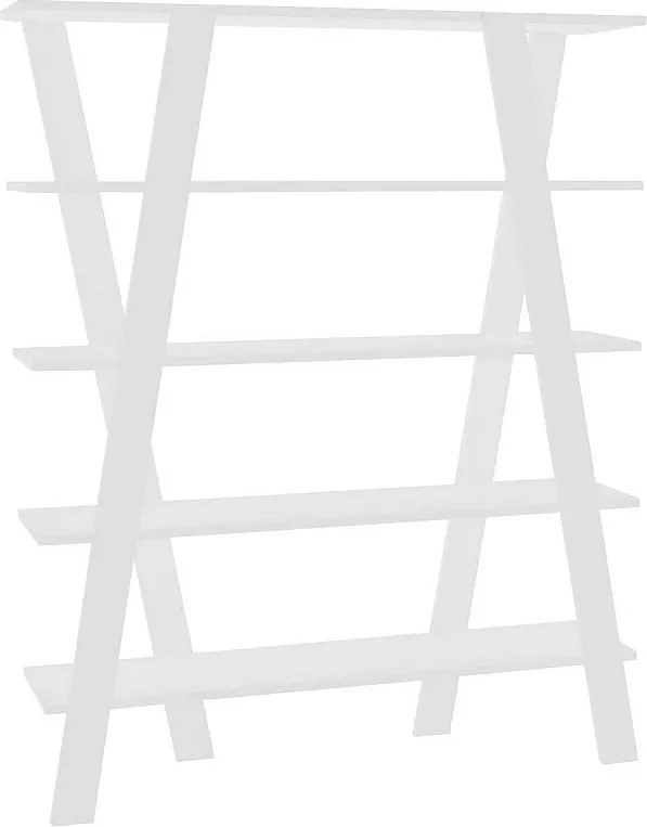 Regał na książki – 120 cm x 150 cm x 25 cm – Biały – Płyta wiórowa pokryta melaminą