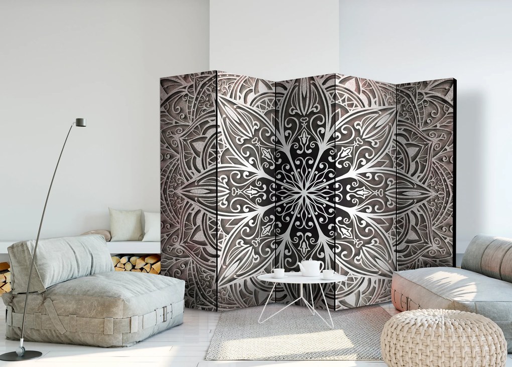 Parawan jednostronny Tła i desenie 225x172 cm 5-częściowy czarny ARTGEIST B