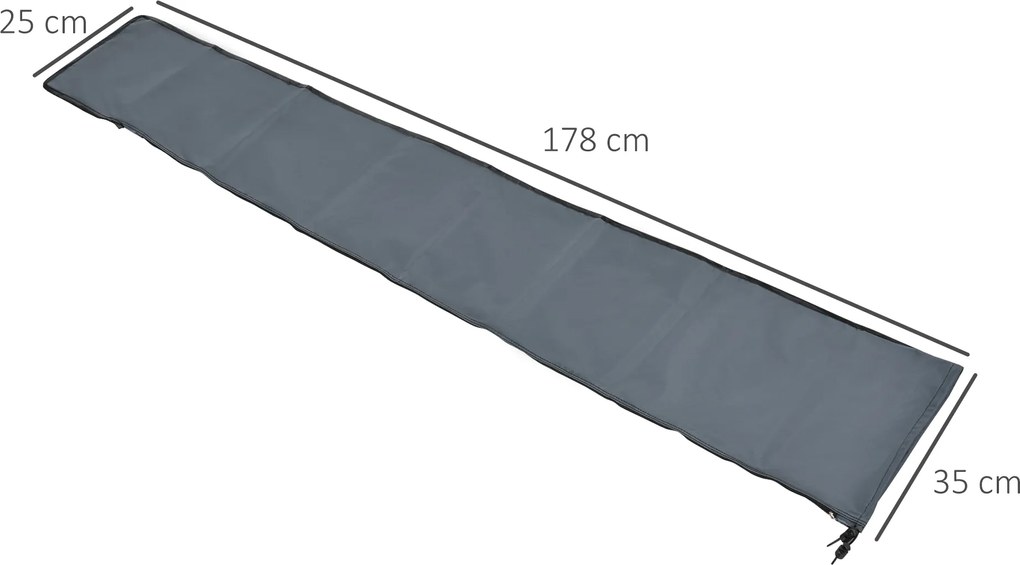 Outsunny Pokrowiec na Parasol Ogrodowy Szary z Poliestru Oxford Odporny na Warunki Atmosferyczne z Zamkiem Błyskawicznym | Aosom PL