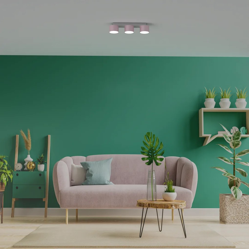Lampa sufitowa DIXIE Pink/White 3xGX53, potrójna, na listwie, różowa