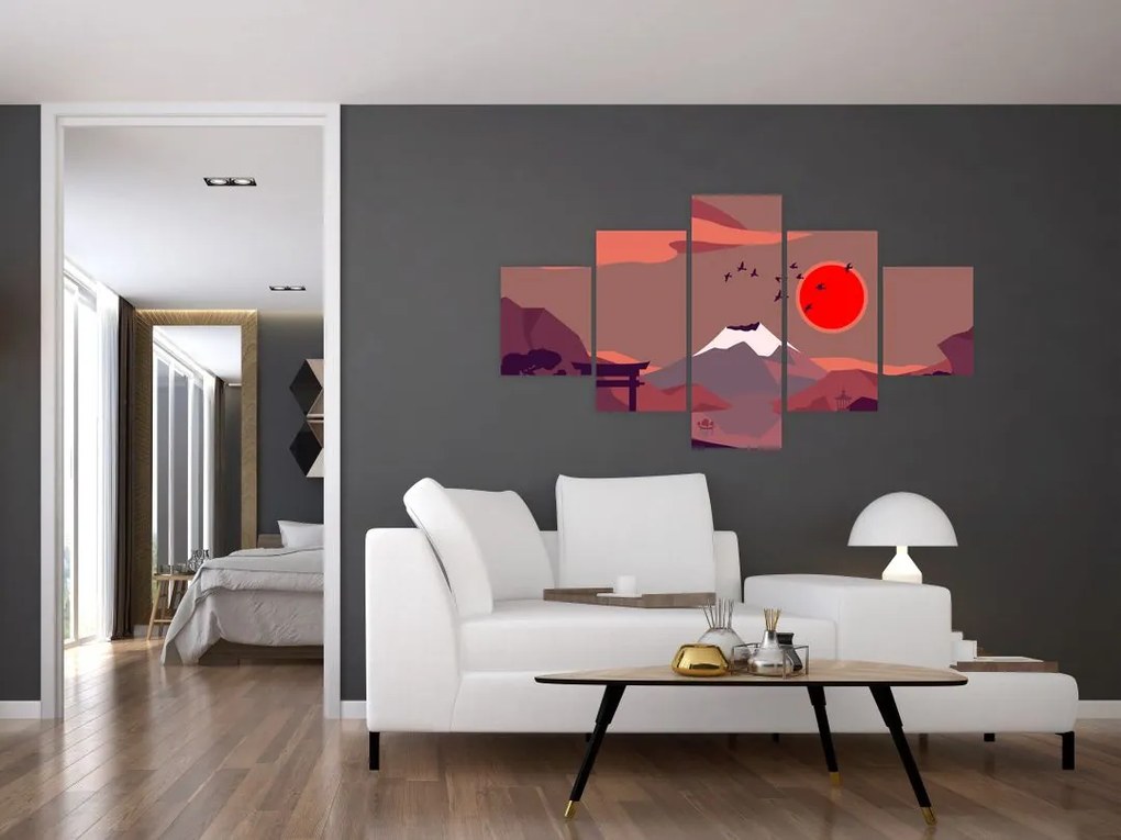 Obraz - Ilustracja góry Fuji (125x70 cm)