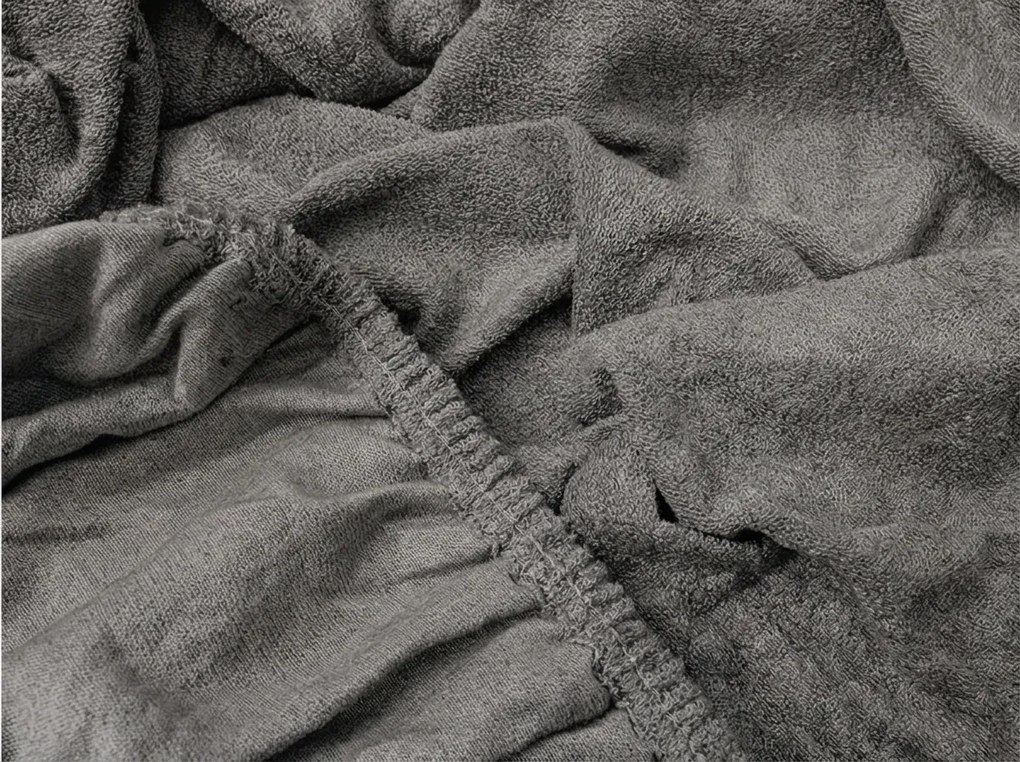 PrzytulneMieszkanie.pl Prześcieradło frotte EXCLUSIVE ciemnoszare 200x220 cm