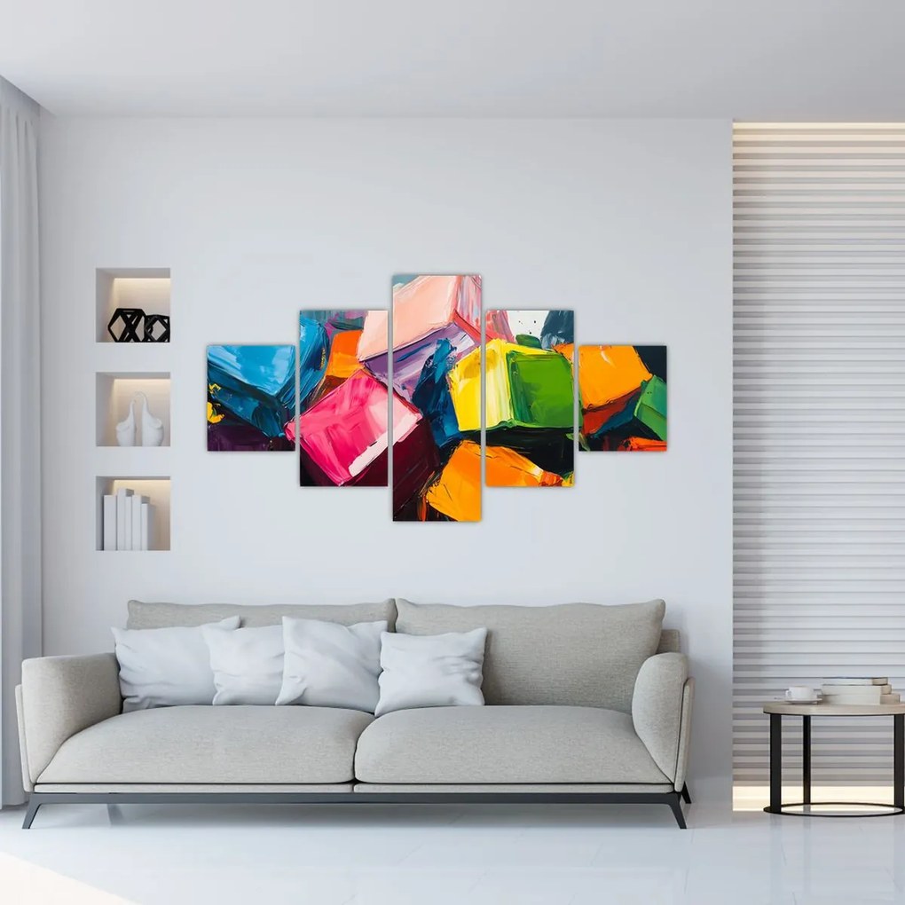 Obraz - Kolorowe kostki (125x70 cm)