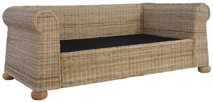 Brązowa 2-osobowa sofa z rattanu - Asha
