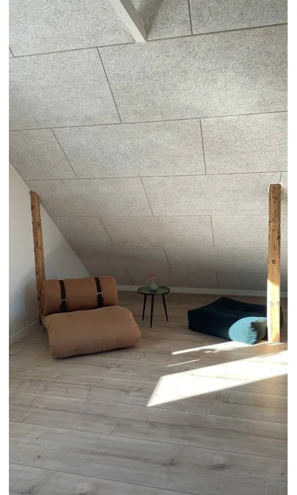 Rozkładany fotel z jasnobeżowym obiciem Karup Design Buckle Up Natural
